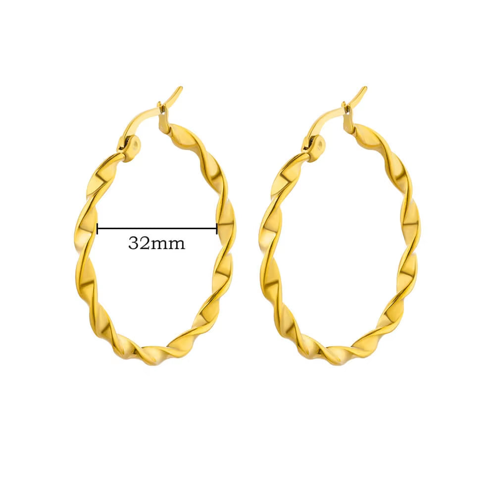 U Shape Hoop Earrings for Women Smooth Gold Plated Stainless Steel Earrings Female Classic Statement Wedding Ear Jewelry Aretes