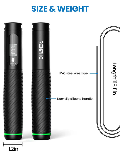 Încărcați imaginea în vizualizatorul Galerie, 9FT Adjustable Smart Jump Rope with Count Time Calorie Analysis , Black
