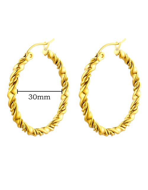 Load image into Gallery viewer, U Shape Hoop Earrings for Women Smooth Gold Plated Stainless Steel Earrings Female Classic Statement Wedding Ear Jewelry Aretes
