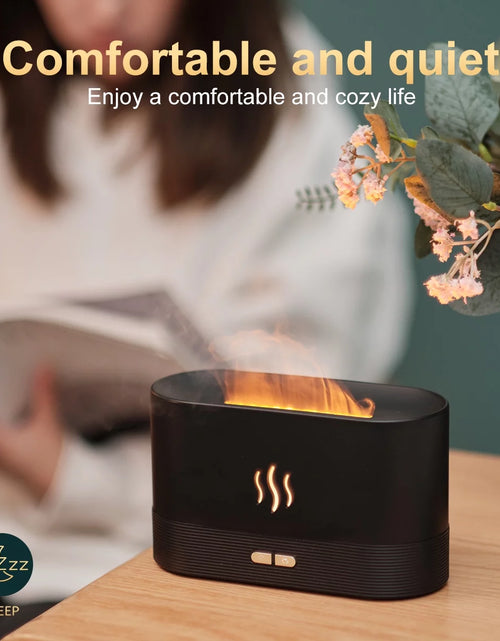 Încărcați imaginea în vizualizatorul Galerie, Ultrasonic Humidifier with 7 Colors Flame Lights,Essential Oil Diffuser,White
