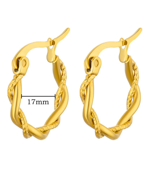 Load image into Gallery viewer, U Shape Hoop Earrings for Women Smooth Gold Plated Stainless Steel Earrings Female Classic Statement Wedding Ear Jewelry Aretes
