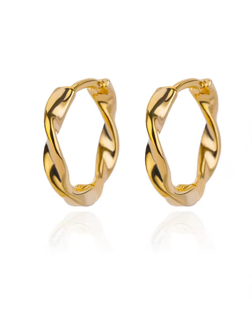 Load image into Gallery viewer, U Shape Hoop Earrings for Women Smooth Gold Plated Stainless Steel Earrings Female Classic Statement Wedding Ear Jewelry Aretes
