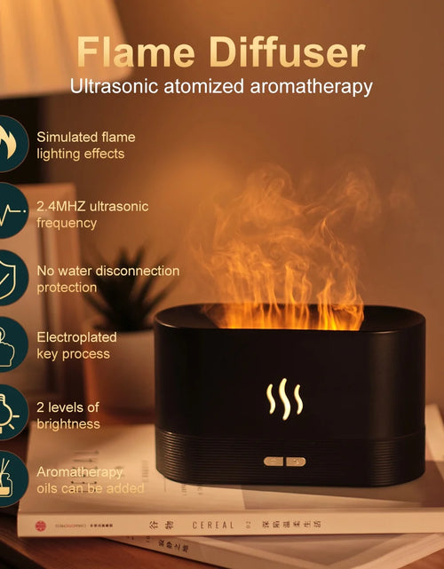 Încărcați imaginea în vizualizatorul Galerie, Ultrasonic Humidifier with 7 Colors Flame Lights,Essential Oil Diffuser,White
