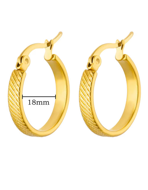 Load image into Gallery viewer, U Shape Hoop Earrings for Women Smooth Gold Plated Stainless Steel Earrings Female Classic Statement Wedding Ear Jewelry Aretes
