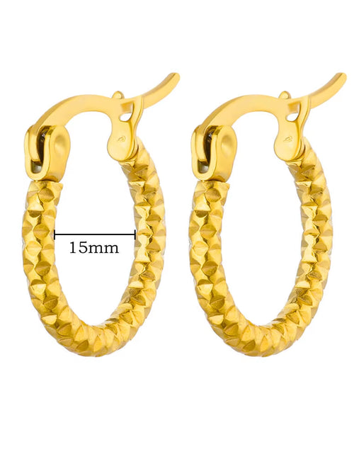 Load image into Gallery viewer, U Shape Hoop Earrings for Women Smooth Gold Plated Stainless Steel Earrings Female Classic Statement Wedding Ear Jewelry Aretes
